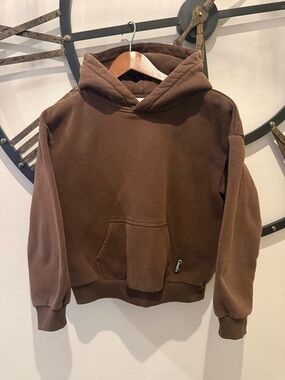 Comfrt Kids Brown Pullover Hoodie with Kangaroo Pocket